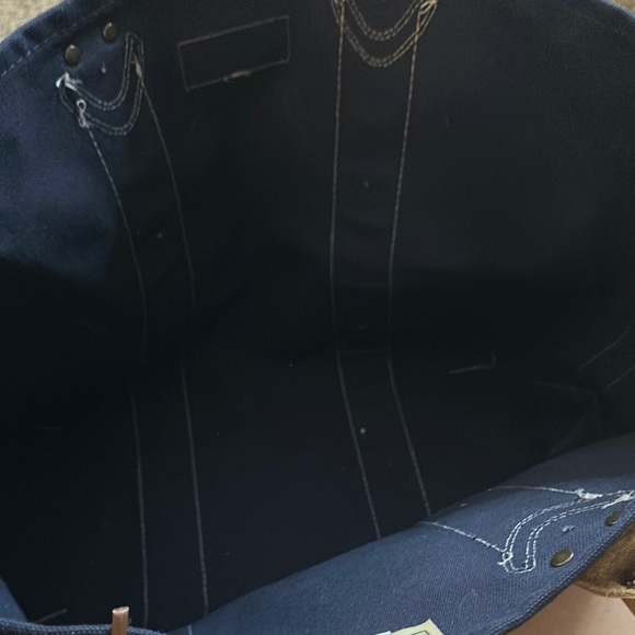 L.L. Bean Blue and White Canvas Tote - Picture 7 of 7